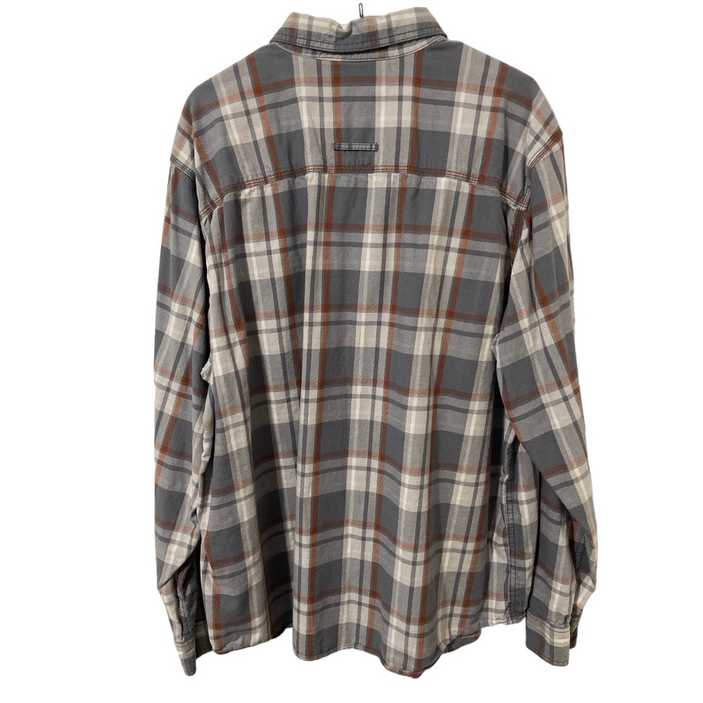 Gander Mountain Guide Series Gray White Orange Flannel Shirt Size 2XL - Picture 3 of 10